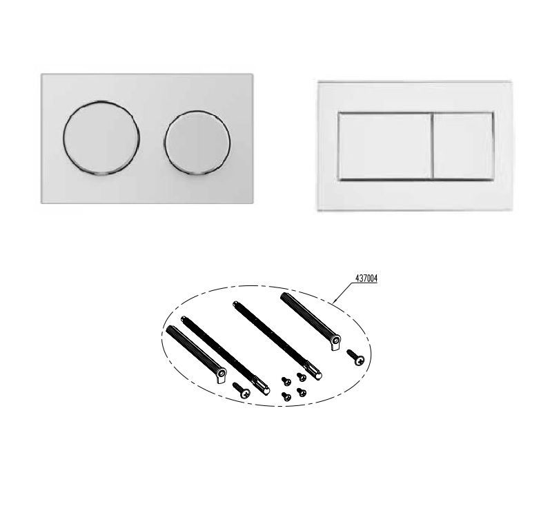 Крепеж кнопки с толкателями для инсталляций Vitra 437004YP
